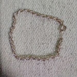 Silvertone rope bracelet